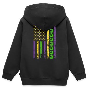 American Cue Sport Flag Billard - Sweat Premium à capuche zippé enfant bio - noir - Dos - AI Model Kid Male (0cm)