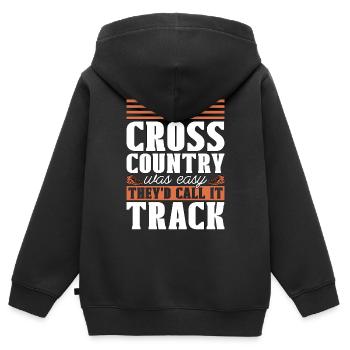 Cross Country Running If Cross Country Was Race - Kinder Premium Organic Zip Hoodie - Schwarz - Hinten - AI Model Kid Male (0cm)