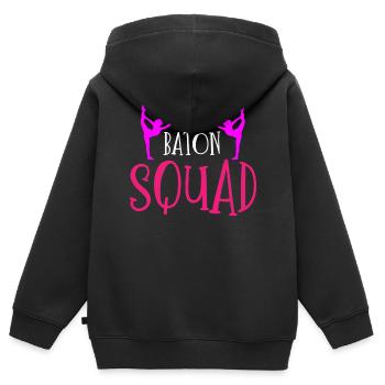 Baton Twirler, Baton Twirling, Gymnastique - Sweat Premium à capuche zippé enfant bio - noir - Dos - AI Model Kid Male (0cm)