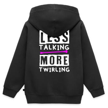 Baton Twirler, Baton Twirling, Gymnastique - Sweat Premium à capuche zippé enfant bio - noir - Dos - AI Model Kid Male (0cm)