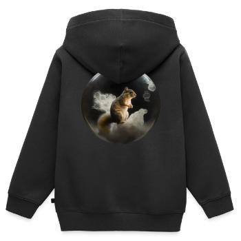 Eichhörnchen Kugel Kunst Kunstwerk Geschenk Tier - Kinder Premium Organic Zip Hoodie - Schwarz - Hinten - AI Model Kid Male (0cm)