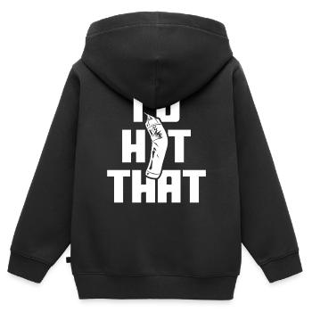 Je frapperais le sac de frappe - Sweat Premium à capuche zippé enfant bio - noir - Dos - AI Model Kid Male (0cm)