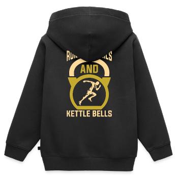 Course à pied Sentiers et entraînement des athlètes Course sur sentier - Sweat Premium à capuche zippé enfant bio - noir - Dos - AI Model Kid Male (0cm)