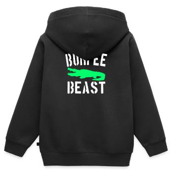 Burpee Beast - Kinder Premium Organic Zip Hoodie - Schwarz - Hinten - AI Model Kid Male (0cm)