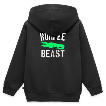 Burpee Beast - Kinder Premium Organic Zip Hoodie - Schwarz - Hinten - AI Model Kid Male (0cm)
