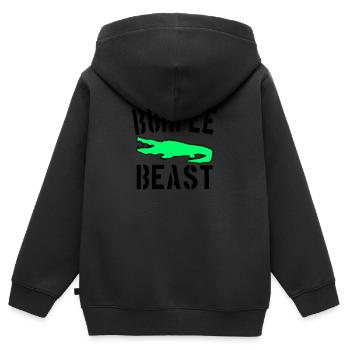 Burpee Beast - Kinder Premium Organic Zip Hoodie - Schwarz - Hinten - AI Model Kid Male (0cm)