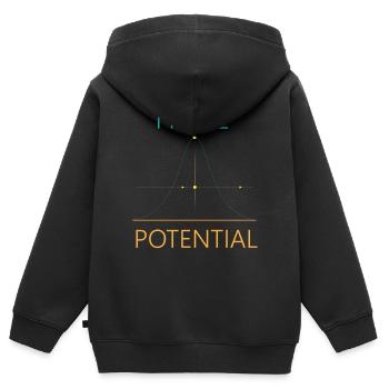 Ich habe Potenzial Physik Hauptfach - Kinder Premium Organic Zip Hoodie - Schwarz - Hinten - AI Model Kid Male (0cm)