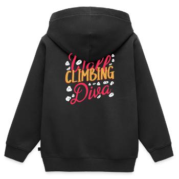Wandkletterer, Wandklettern - Kinder Premium Organic Zip Hoodie - Schwarz - Hinten - AI Model Kid Male (0cm)