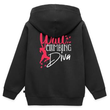 Grimpeurs muraux, grimpeurs de murs - Sweat Premium à capuche zippé enfant bio - noir - Dos - AI Model Kid Male (0cm)