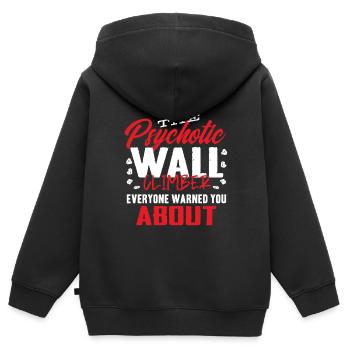 Grimpeurs muraux, grimpeurs de murs - Sweat Premium à capuche zippé enfant bio - noir - Dos - AI Model Kid Male (0cm)