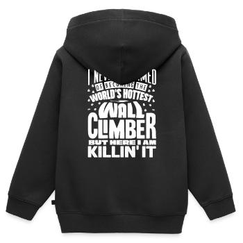 Wall climbers, wall climbers - Kids Premium Organic Zip-up Hoodie - black - Back - AI Model Kid Male (0cm)