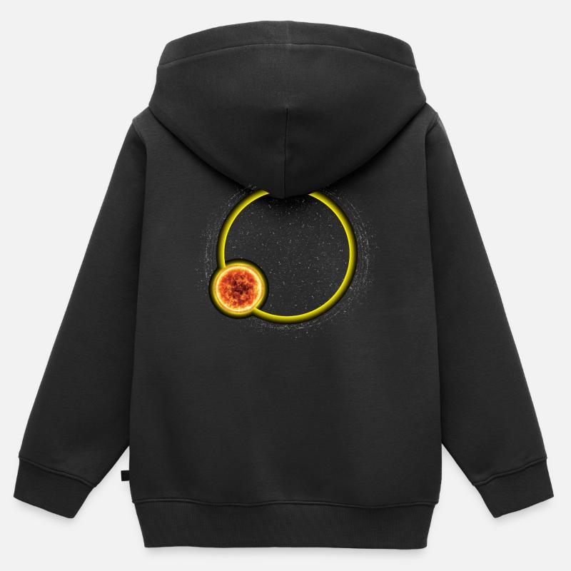 Astronome d’astronomie de l’éclipse lunaire - Sweat Premium à capuche zippé enfant bio - noir