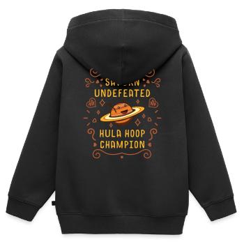 Saturn Erforschung Astronom Galaxie - Kinder Premium Organic Zip Hoodie - Schwarz - Hinten - AI Model Kid Male (0cm)