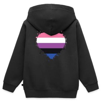 Pride LGBTQ. Aussage - Kinder Premium Organic Zip Hoodie - Schwarz - Hinten - AI Model Kid Male (0cm)