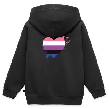 Pride LGBTQ. Aussage - Kinder Premium Organic Zip Hoodie - Schwarz - Hinten - AI Model Kid Male (0cm)