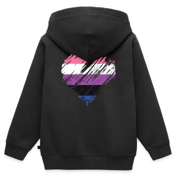 Pride LGBTQ. Aussage - Kinder Premium Organic Zip Hoodie - Schwarz - Hinten - AI Model Kid Male (0cm)