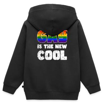 Pride LGBTQ. Aussage - Kinder Premium Organic Zip Hoodie - Schwarz - Hinten - AI Model Kid Male (0cm)