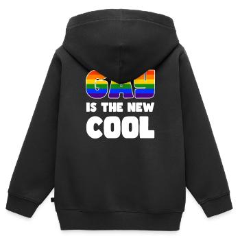 Pride LGBTQ. Aussage - Kinder Premium Organic Zip Hoodie - Schwarz - Hinten - AI Model Kid Male (0cm)