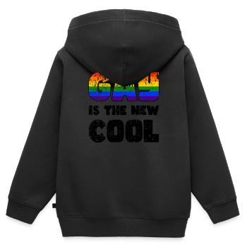 Pride LGBTQ. Aussage - Kinder Premium Organic Zip Hoodie - Schwarz - Hinten - AI Model Kid Male (0cm)