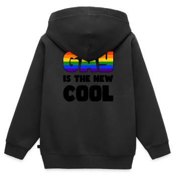 Pride LGBTQ. Aussage - Kinder Premium Organic Zip Hoodie - Schwarz - Hinten - AI Model Kid Male (0cm)