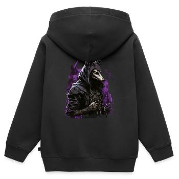 Anubis Totengott Futuristisch Geschenk - Kinder Premium Organic Zip Hoodie - Schwarz - Hinten - AI Model Kid Male (0cm)