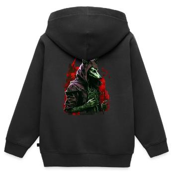 Anubis Totengott Futuristisch Geschenk - Kinder Premium Organic Zip Hoodie - Schwarz - Hinten - AI Model Kid Male (0cm)