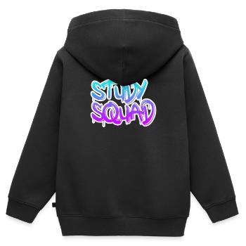 study squad - Kinder Premium Organic Zip Hoodie - Schwarz - Hinten - AI Model Kid Male (0cm)