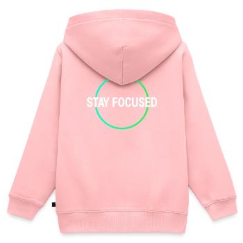 Fokus Lernen Shirt - Kinder Premium Organic Zip Hoodie - Rosa - Hinten - AI Model Kid Female (0cm)