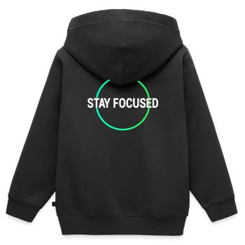 Fokus Lernen Shirt - Kinder Premium Organic Zip Hoodie - Schwarz - Hinten - AI Model Kid Male (0cm)