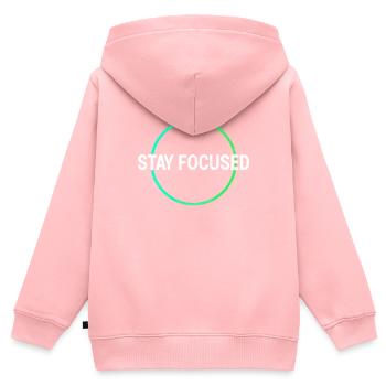 Fokus Lernen Shirt - Kinder Premium Organic Zip Hoodie - Rosa - Hinten - AI Model Kid Female (0cm)