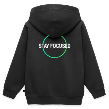 Fokus Lernen Shirt - Kinder Premium Organic Zip Hoodie - Schwarz - Hinten - AI Model Kid Male (0cm)