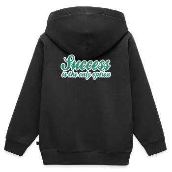 Dicton de succès - Sweat Premium à capuche zippé enfant bio - noir - Dos - AI Model Kid Male (0cm)