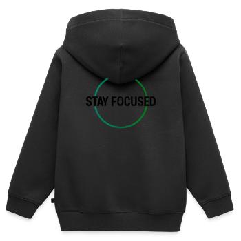 Fokus Lernen Shirt - Kinder Premium Organic Zip Hoodie - Schwarz - Hinten - AI Model Kid Male (0cm)