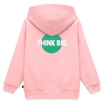 Voyez grand, voyez grand - Sweat Premium à capuche zippé enfant bio - rose - Dos - AI Model Kid Female (0cm)