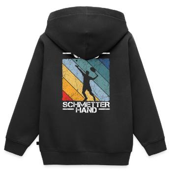 Old Schmetterhand Tennis Lustiger Spruch Sport - Kinder Premium Organic Zip Hoodie - Schwarz - Hinten - AI Model Kid Male (0cm)