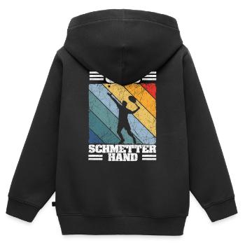 Old Schmetterhand Tennis Lustiger Spruch Sport - Kinder Premium Organic Zip Hoodie - Schwarz - Hinten - AI Model Kid Male (0cm)