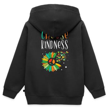 Choisissez la convivialité Inspiration Motivation - Sweat Premium à capuche zippé enfant bio - noir - Dos - AI Model Kid Male (0cm)