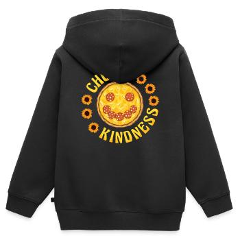 Choisissez la convivialité Inspiration Motivation - Sweat Premium à capuche zippé enfant bio - noir - Dos - AI Model Kid Male (0cm)