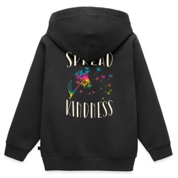 Spread kindness inspiration - Kids Premium Organic Zip-up Hoodie - black - Back - AI Model Kid Male (0cm)