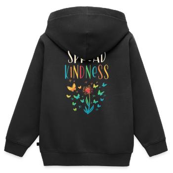 Verbreiten Sie Freundlichkeit Inspiration - Kinder Premium Organic Zip Hoodie - Schwarz - Hinten - AI Model Kid Male (0cm)