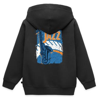 Jazz Musik Improvisation Festival - Kinder Premium Organic Zip Hoodie - Schwarz - Hinten - AI Model Kid Male (0cm)