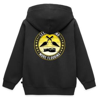 Floor Layer Tiler Screed Layer - Kids Premium Organic Zip-up Hoodie - black - Back - AI Model Kid Male (0cm)