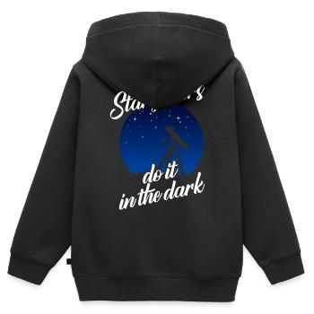 Sternengas, Kosmologie, Astronomie -Fernglas - Kinder Premium Organic Zip Hoodie - Schwarz - Hinten - AI Model Kid Male (0cm)