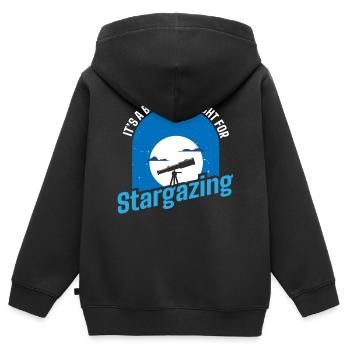 Sternengas, Kosmologie, Astronomie -Fernglas - Kinder Premium Organic Zip Hoodie - Schwarz - Hinten - AI Model Kid Male (0cm)