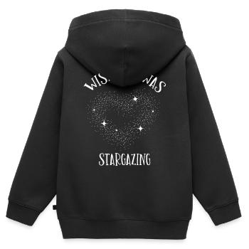 Sternengas, Kosmologie, Astronomie -Fernglas - Kinder Premium Organic Zip Hoodie - Schwarz - Hinten - AI Model Kid Male (0cm)