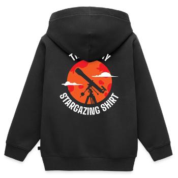 Sternengas, Kosmologie, Astronomie -Fernglas - Kinder Premium Organic Zip Hoodie - Schwarz - Hinten - AI Model Kid Male (0cm)