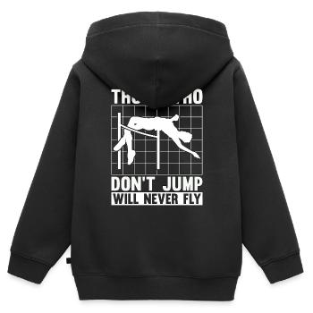 High Jump Those Who Don't Jump Will Pole Vaulting - Kids Premium Organic Zip-up Hoodie - black - Back - AI Model Kid Male (0cm)