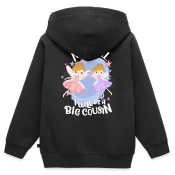 Going To Be A Big Cousin Fairy Promoted To Cousin - Kids Premium Organic Zip-up Hoodie - black - Back - AI Model Kid Male (0cm)