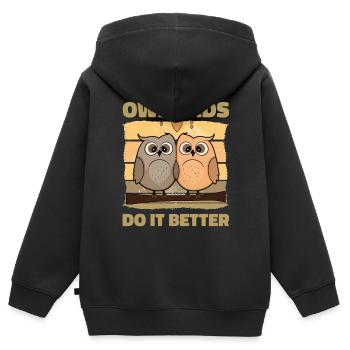 Owl Dads Do It Better - Kinder Premium Organic Zip Hoodie - Schwarz - Hinten - AI Model Kid Male (0cm)