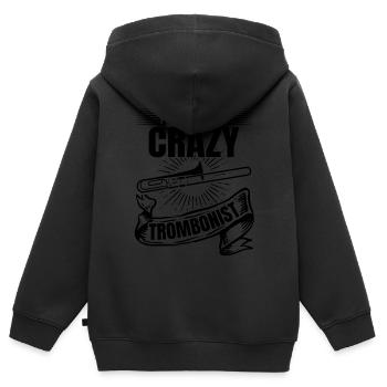 I Am The Crazy Trombonist Trombone Music Trombone - Kinder Premium Organic Zip Hoodie - Schwarz - Hinten - AI Model Kid Male (0cm)